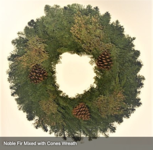 Noble Fir Mixed with Cones Wreath